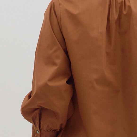 ENTRO RUST BUTTON UP COLLAR TOP - Picture 7 of 7